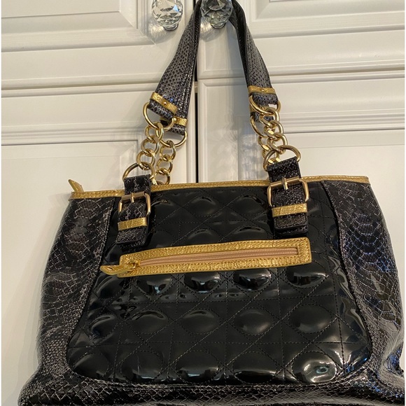 Miss Tina Taste of Couture Black Purse with gold accents - Picture 4 of 8